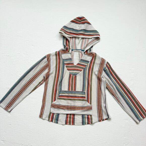 WallFlower Boho Hippie Striped Knit Hoodie, Size Large - Picture 1 of 7